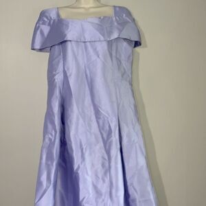 EY Studio cap sleeve purple satin dress